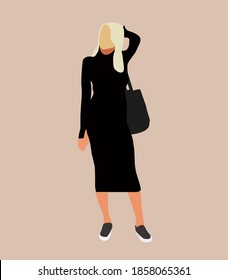 Flat illustration vector women casual style fashion character