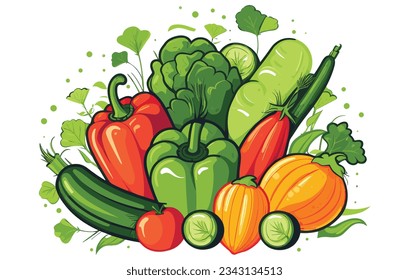 flat illustration of Vegetable vector, Vegetable drawn vector icons set , vector Vegetable 
