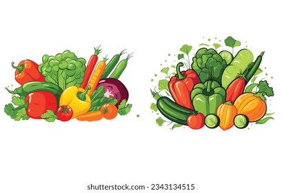 flat illustration of Vegetable vector, Vegetable drawn vector icons set , vector Vegetable 
