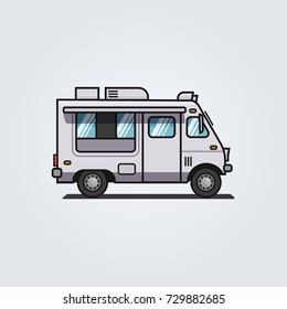 Flat illustration vehicle truck vector