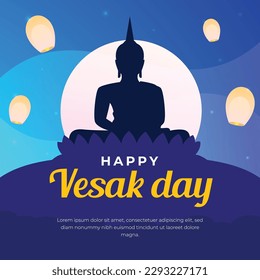 Flat illustration for vesak day, buddha's birthday celebration