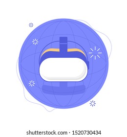 Flat Illustration of  Virtual Reality Device - Headset