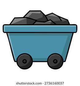 Flat illustration wagon cart vector icon for web design ideal for transport logistics rural movement delivery systems and classic vehicle graphic projects