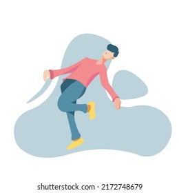 Flat illustration of a walking man. Can be used for graphic resources, design objects, element