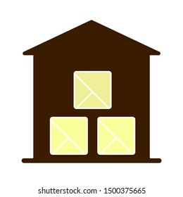 flat illustration of warehouse cargo vector icon. storage sign symbol