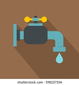 Flat illustration of water tap vector icon for web