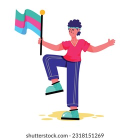 Flat illustration of waving flag