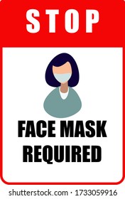 flat illustration wearing mask sign icon