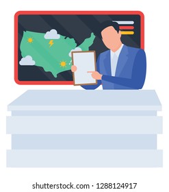 Flat illustration of weather forecast