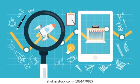 Flat illustration web analytics, business analytics.