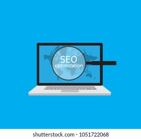 Flat illustration web analytics design , SEO optimization.