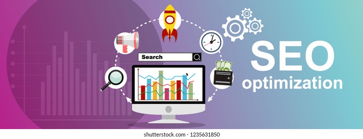 Flat illustration web analytics design , SEO optimization.
