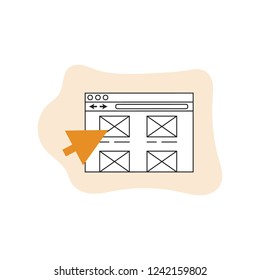 Flat illustration website click