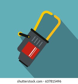 Flat illustration of welding equipment vector icon for web on baby blue background