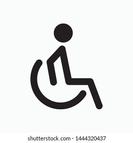  flat illustration of wheelchair vector icon for web