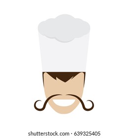 Flat illustration of a white hat chef