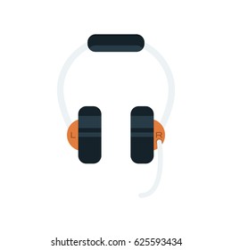 Flat illustration of a white headset