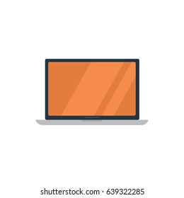 Flat illustration of a white laptop