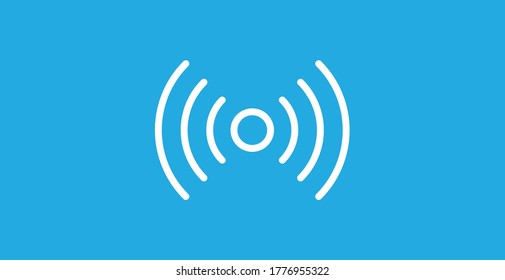 flat illustration of wifi or radar vector icon isolated on white background editable. Contactless NFC wireless pay sign logo. Credit card nfc payment vector concept.