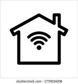 flat illustration of wifi vector icon on background