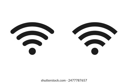 flat illustration of wifi vector icon, communication sign symbol. signal sign and symbol. Wireless icon. Wi-fi symbol set. router wireless technology. Free wireless zone. Public wifi area solid sign.