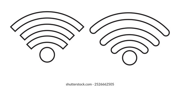 flache Abbildung des WiFi-Vektorsymbol, Kommunikationszeichensymbol. Signalzeichen und Symbol. Wireless-Symbol. Wi-Fi-Symbolsatz. Wireless-Technologie des Routers. Kostenlose Wireless-Zone. Öffentliches WiFi-Bereich solides Zeichen.