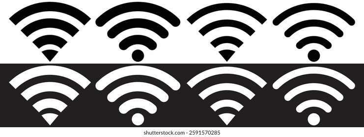 flat illustration of wifi vector icon, communication sign symbol. signal sign and symbol. Wireless icon. Wi-fi symbol set. router wireless technology. Free wireless zone. Public wifi area solid sign.