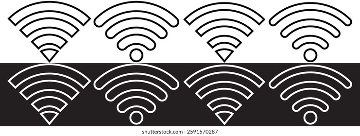 flat illustration of wifi vector icon, communication sign symbol. signal sign and symbol. Wireless icon. Wi-fi symbol set. router wireless technology. Free wireless zone. Public wifi area solid sign.