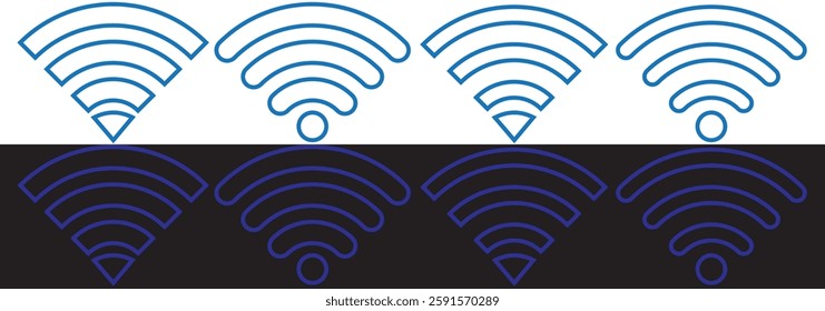 flat illustration of wifi vector icon, communication sign symbol. signal sign and symbol. Wireless icon. Wi-fi symbol set. router wireless technology. Free wireless zone. Public wifi area solid sign.