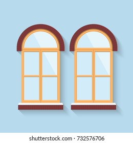 Flat illustration of window design. Flat icon. Vector illustration.