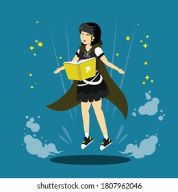 Flat illustration of a witch character vector