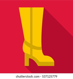  Flat illustration of woman boot, vector icon for web