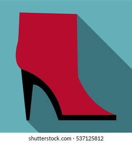 Flat illustration of woman boot vector icon for web