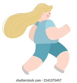 Ilustración plana de una mujer mientras trotaba.
El personaje de la mujer está trotando. Niña corriendo, haciendo ejercicios de fitness. Ilustración vectorial de estilo de vida saludable activo, diseño de estilo plano moderno