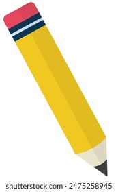 Flat illustration wooden pencil for drawing isolated on white background.