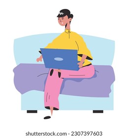 A flat illustration of work from home 