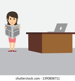 
flat illustration of working career success women