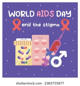 Flat illustration for world aids day awareness