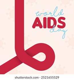 Ilustración plana para la concienciación del día mundial de las ayudas. Anuncio de concienciación del Día Mundial del SIDA
