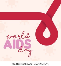 Ilustração plana para a conscientização do dia mundial da aids. Banner de conscientização sobre o Dia Mundial da AIDS