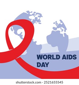 Ilustración plana para la concienciación del día mundial de las ayudas. Anuncio de concienciación del Día Mundial del SIDA