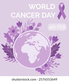 Flat illustration world cancer day 