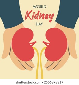 Flat illustration for world kidney day. Flat world kidney day awareness banner template