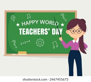 Flat illustration for world teacher's day illustration