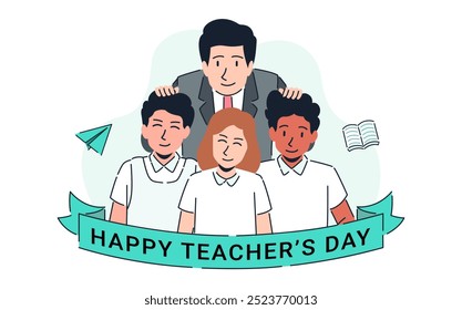 Flat illustration for world teacher's day celebration