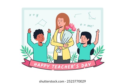 Flat illustration for world teacher's day celebration