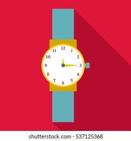 Flat illustration of wristwatch vector icon for web