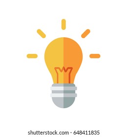 Flat illustration of a yellow light bulb