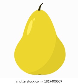 flat illustration of a yellow pear on a white background