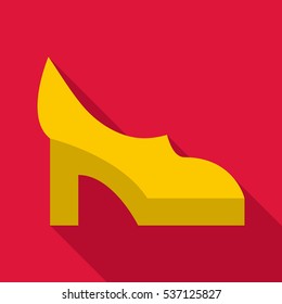 Flat illustration of yellow shoe vector icon for web